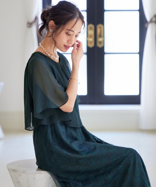 「Jolie et Jolie」 半袖ワンピース 3L グリーン レディース_画像7
