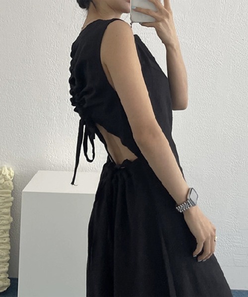 PRIVATE BEACH」 「JHJ」ノースリーブワンピース FREE ブラック