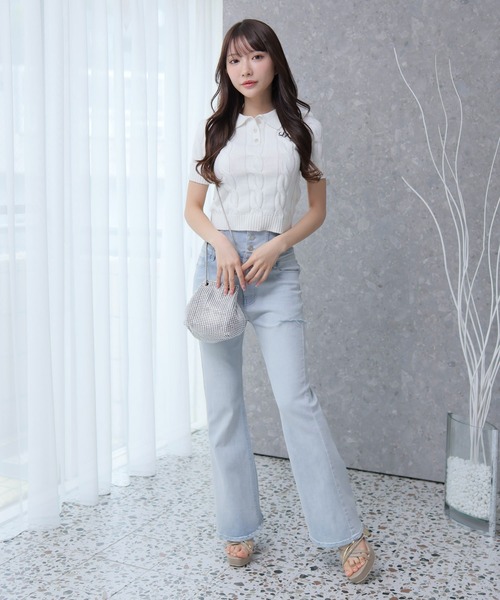 「LIPSERVICE」 半袖ニット FREE ブラック レディース_画像5