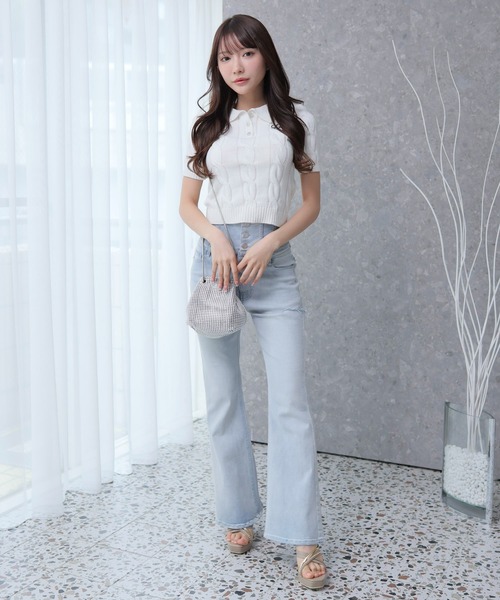 「LIPSERVICE」 半袖ニット FREE ブラック レディース_画像6