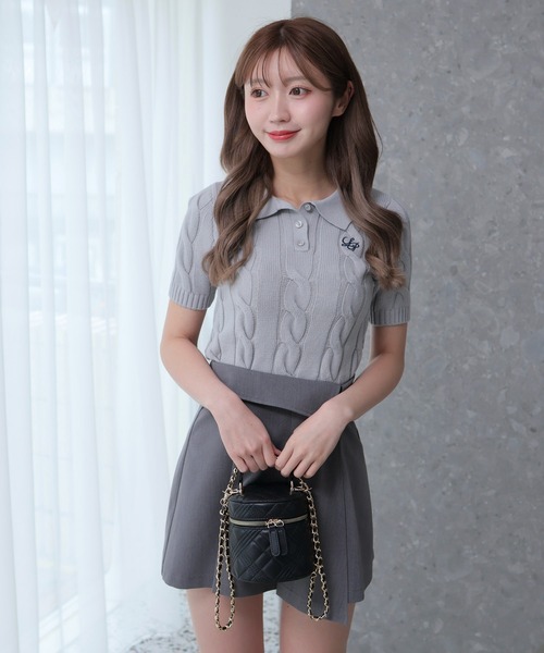 「LIPSERVICE」 半袖ニット FREE ブラック レディース_画像7