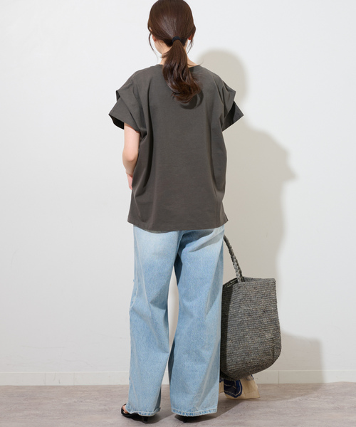 「JOURNAL STANDARD relume」 半袖カットソー FREE チャコールグレー レディース_画像4