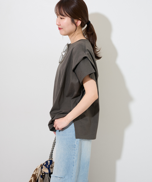「JOURNAL STANDARD relume」 半袖カットソー FREE チャコールグレー レディース_画像5