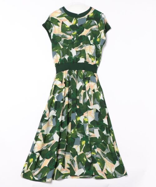 「PREFERIR」 半袖ワンピース LARGE グリーン レディース_画像4