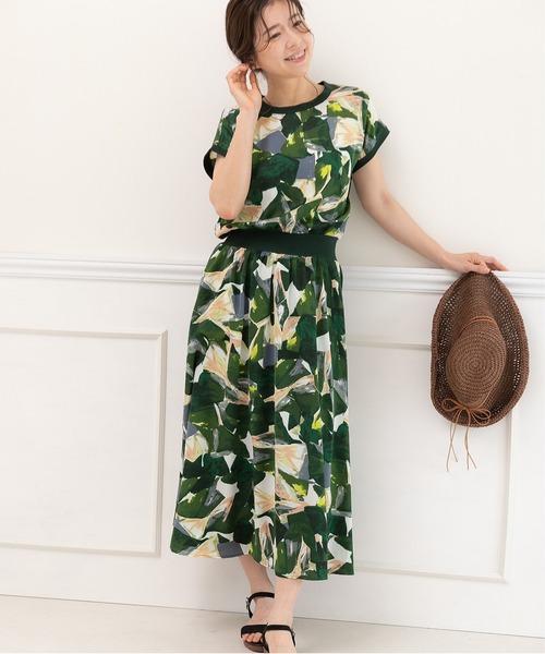 「PREFERIR」 半袖ワンピース LARGE グリーン レディース_画像5