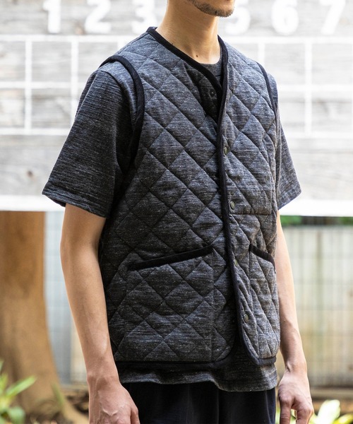 LAVENHAM × jackman コラボベスト　Ｓ LAVENHAM（ラベンハム） ベスト ジレ Jackman X Lavenham Collarless
