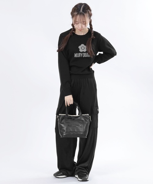 マリークワント ボアリバーシブル 2WAYミニトート　ほぼ未使用、完売品 マリークワント MARY QUANT ボアリバーシブル 2WAYミニトート