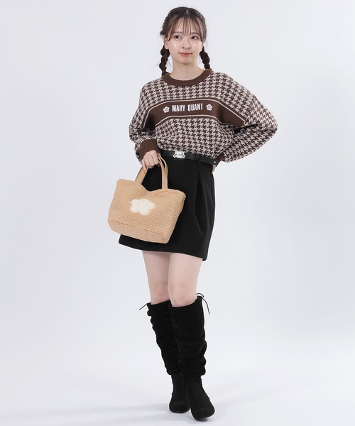 マリークワント ボアリバーシブル 2WAYミニトート　ほぼ未使用、完売品 すぐ届く MARY QUANT* ボアリバーシブル 2WAYミニトート