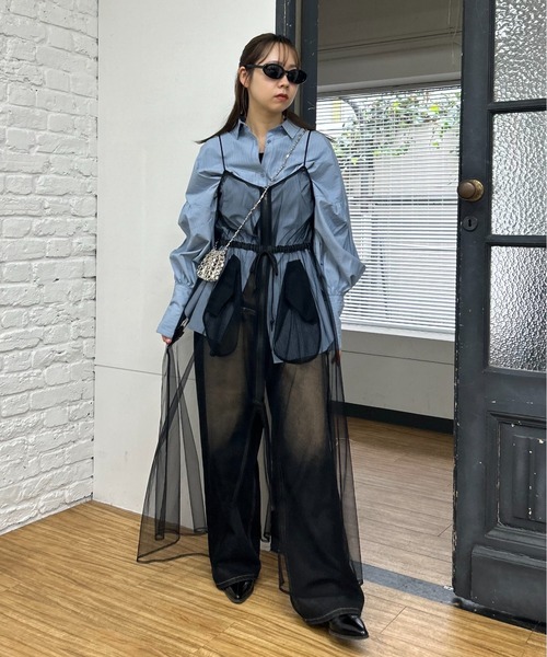 「Six M」 ノースリーブワンピース FREE ライトベージュ レディース_画像6