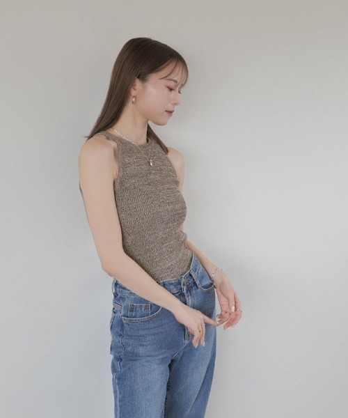 「Reurie'」 キャミソール FREE ブラウン レディース_画像3