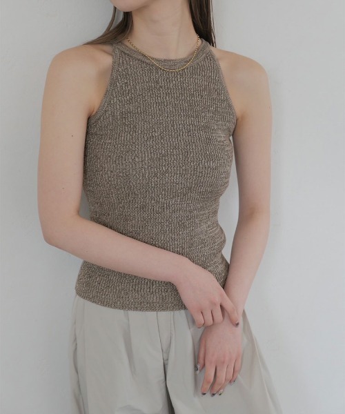 「Reurie'」 キャミソール FREE ブラウン レディース_画像5