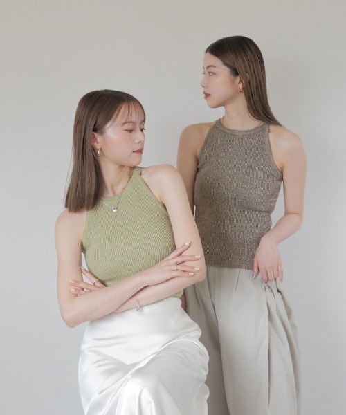「Reurie'」 キャミソール FREE ブラウン レディース_画像6
