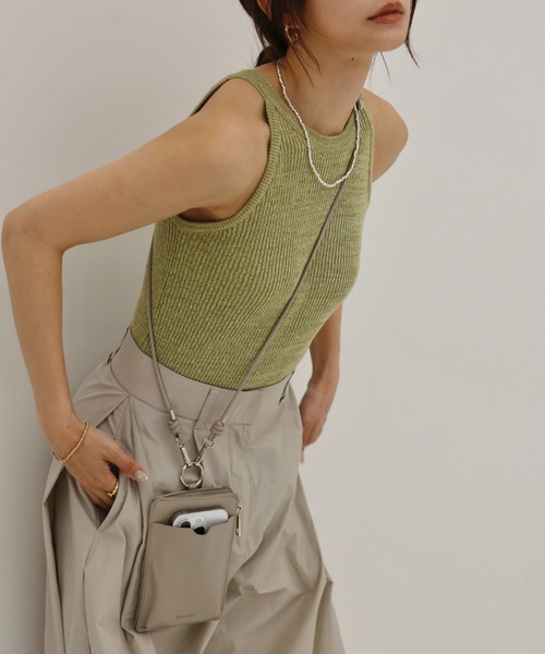 「Reurie'」 キャミソール FREE ブラウン レディース_画像9