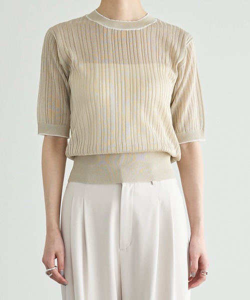 「meilmada」 半袖ニット FREE ネイビー レディース_画像5