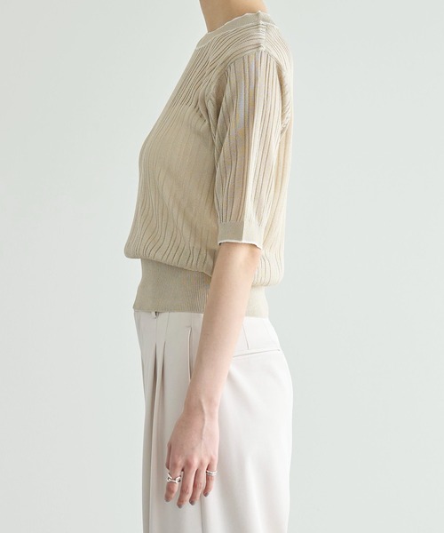 「meilmada」 半袖ニット FREE ネイビー レディース_画像6