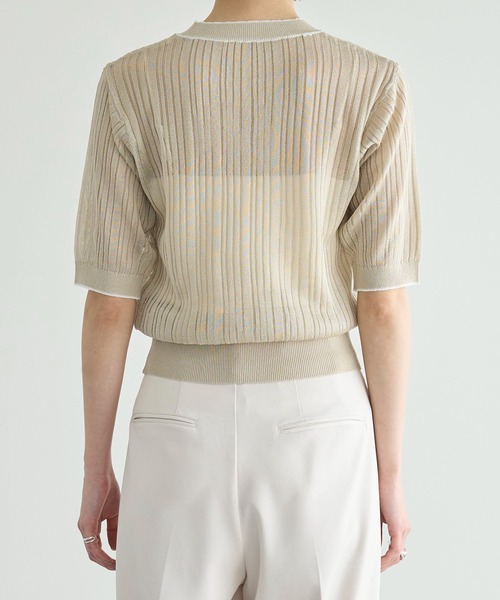 「meilmada」 半袖ニット FREE ネイビー レディース_画像7