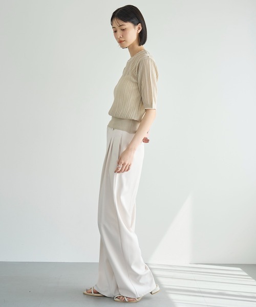 「meilmada」 半袖ニット FREE ネイビー レディース_画像9