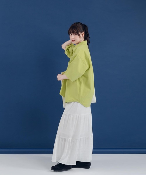 「MUHET」 半袖シャツ MEDIUM イエロー レディース_画像2