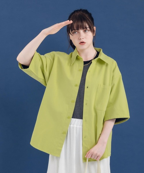 「MUHET」 半袖シャツ MEDIUM イエロー レディース_画像6