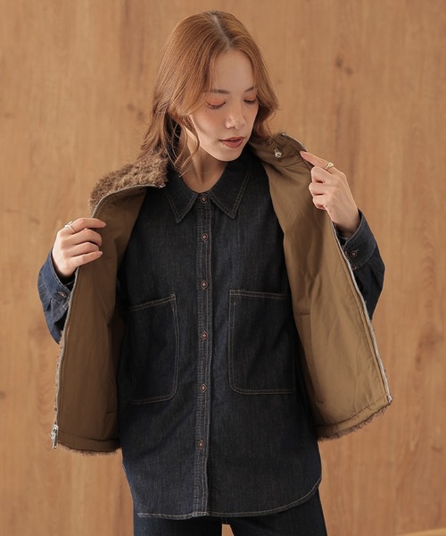 SUWDEE ベスト ジレ 2way boa zip up vest レディース : ZOZOTOWN