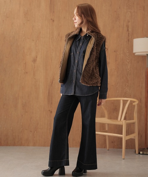 SUWDEE ベスト ジレ 2way boa zip up vest レディース : ZOZOTOWN