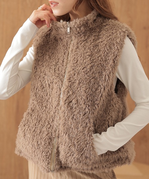 SUWDEE ベスト ジレ 2way boa zip up vest レディース : ZOZOTOWN