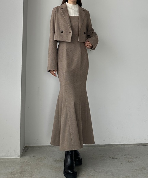 「Louere」 キャミソールワンピース X-LARGE ライトブラウン レディース_画像2