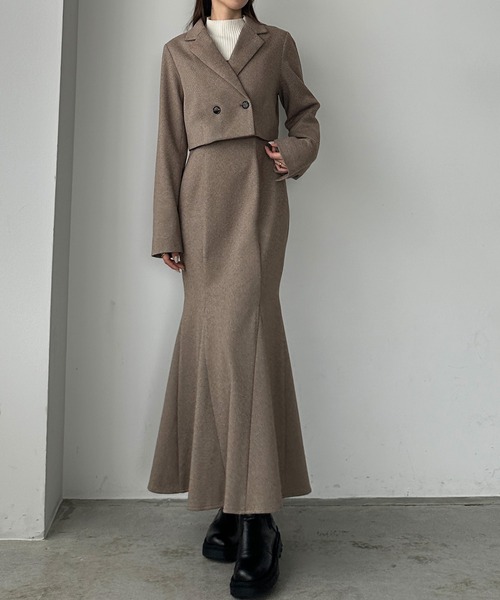 「Louere」 キャミソールワンピース X-LARGE ライトブラウン レディース_画像4