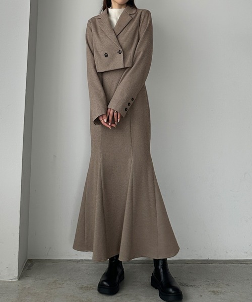 「Louere」 キャミソールワンピース X-LARGE ライトブラウン レディース_画像5