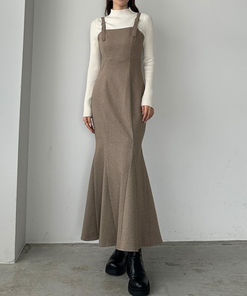 「Louere」 キャミソールワンピース X-LARGE ライトブラウン レディース_画像8