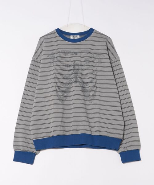 トレーナー スウェット an meets zakka ボーダースカルカットソー メンズ レディース