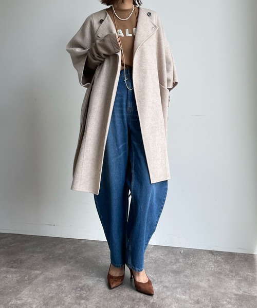 DouDou（ドゥドゥ） ポンチョコート FREE グレー レディース