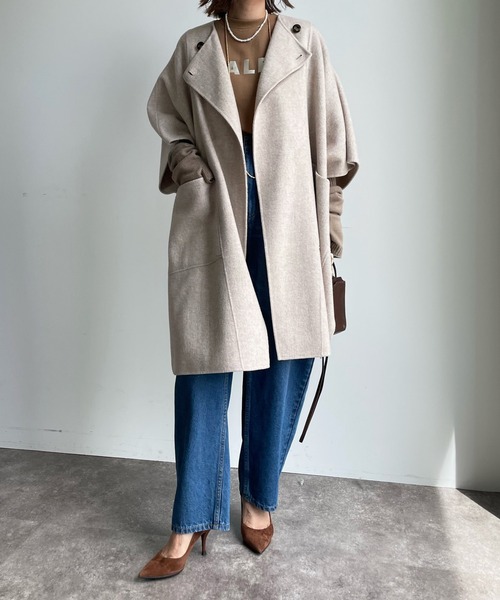 DouDou（ドゥドゥ） ポンチョコート FREE グレー レディース