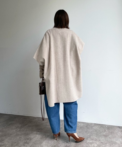 DouDou（ドゥドゥ） ポンチョコート FREE グレー レディース