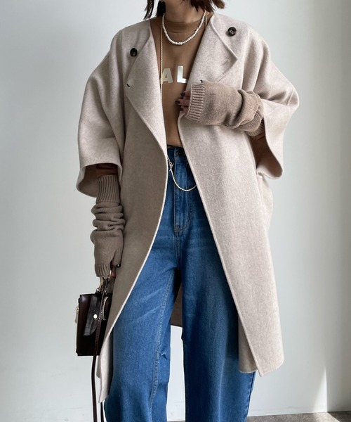 DouDou（ドゥドゥ） ポンチョコート FREE グレー レディース