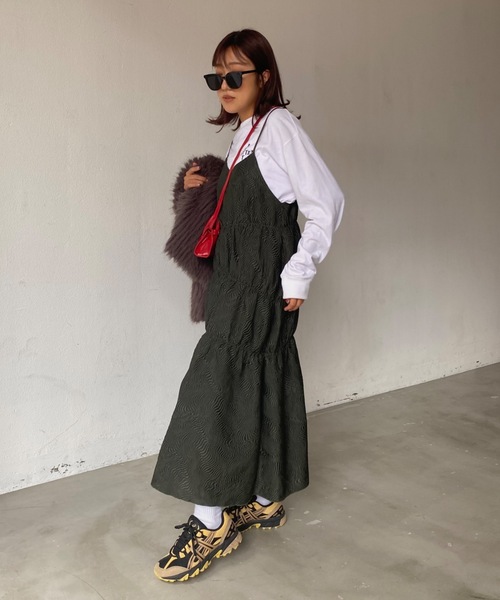 「SHAGGIE」 キャミソールワンピース FREE ブラック レディース_画像7