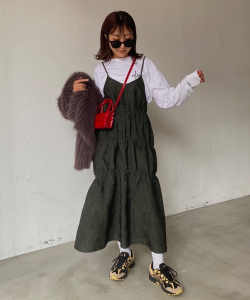 「SHAGGIE」 キャミソールワンピース FREE ブラック レディース_画像8