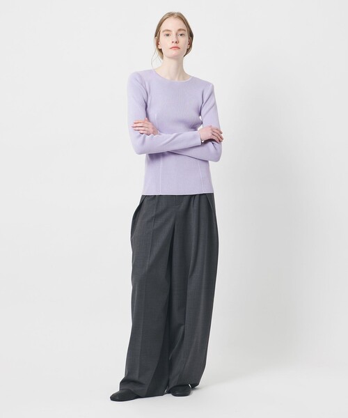 AEWEN MATOPH イウエン マトフ コットンカシミヤミックス ショルダーパッドニット 8713-1-990002 ブラック F AEWEN MATOPH（イウエン マトフ） ニット セーター 「AEWEN MATOPH