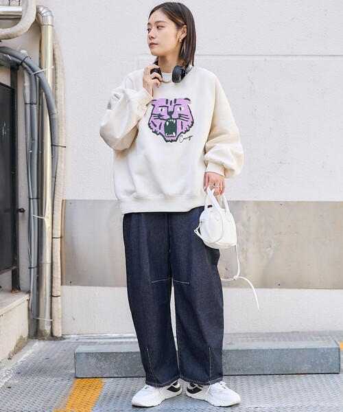 「PUBLUX」 スウェットカットソー フリ- ブラック レディース_画像3