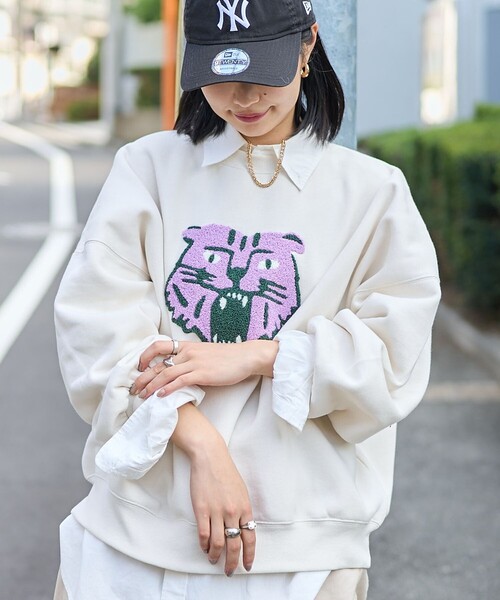 「PUBLUX」 スウェットカットソー フリ- ブラック レディース_画像4