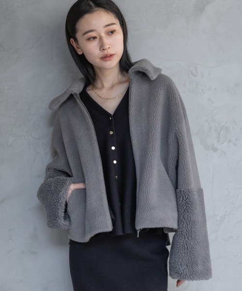 A part by（アパートバイ） ブルゾン アウター リバーシブルボア