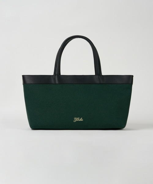 To'nka トートバッグ レザー ハンドル キャンバス トート レディース