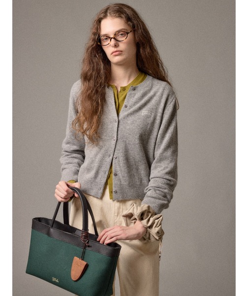 To'nka トートバッグ レザー ハンドル キャンバス トート レディース