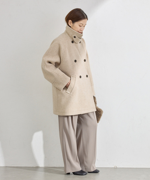 e.n evernavy ベージュ ダブルブレストコート タイムセール：12月22日（月）午前9時30分迄】コットンリバー