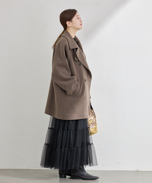 IENA 茶系 ダブルブレスト ウールコート IENA 茶系 ダブルブレスト ウールコート イエナ IENA ダブルブレスト