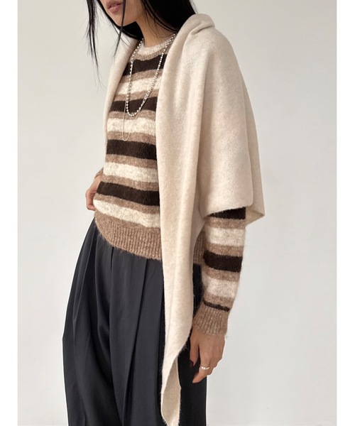 Didot.showroom ストール マフラー 大判ウールトライアングルニット