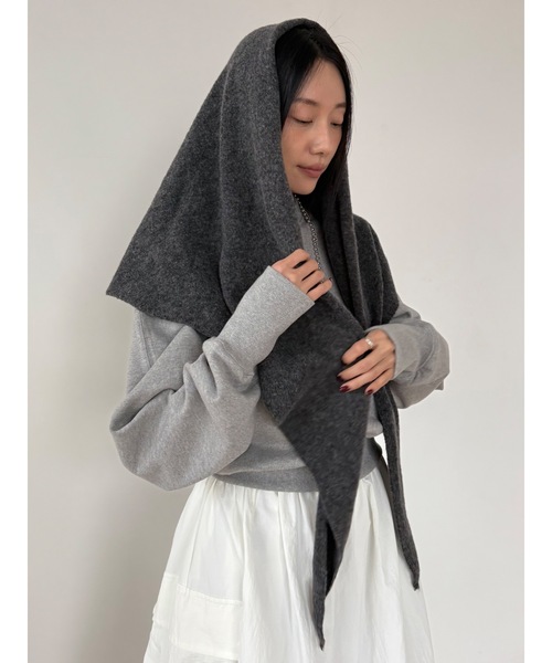 Didot.showroom ストール マフラー 大判ウールトライアングルニット