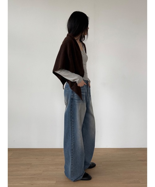 Didot.showroom ストール マフラー 大判ウールトライアングルニット