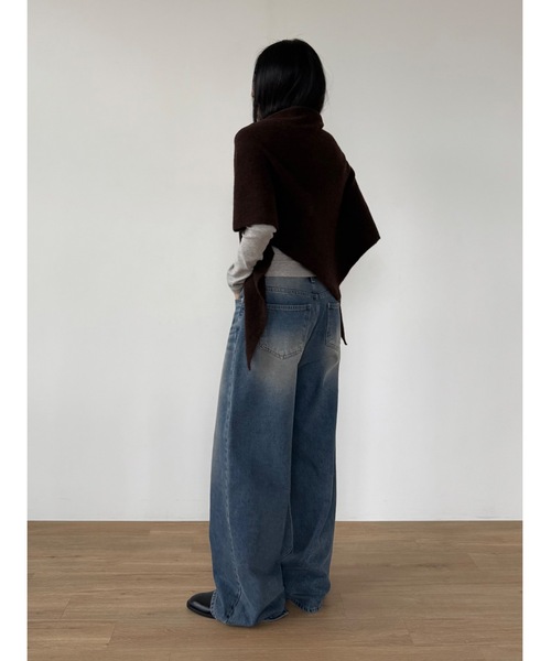 Didot.showroom ストール マフラー 大判ウールトライアングルニット