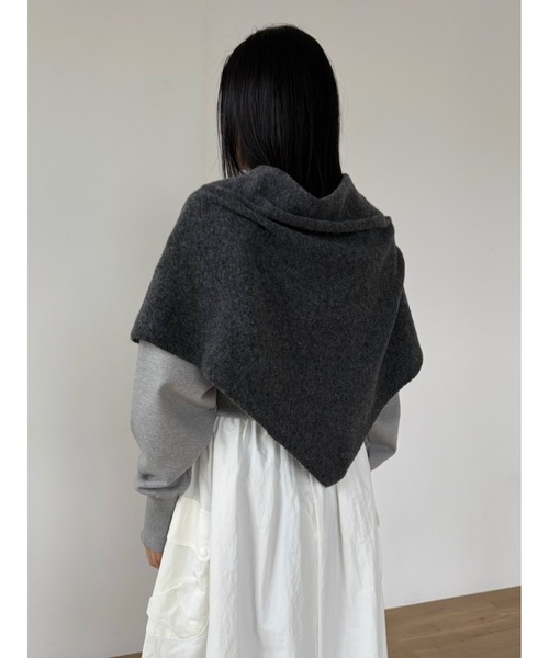 Didot.showroom ストール マフラー 大判ウールトライアングルニット